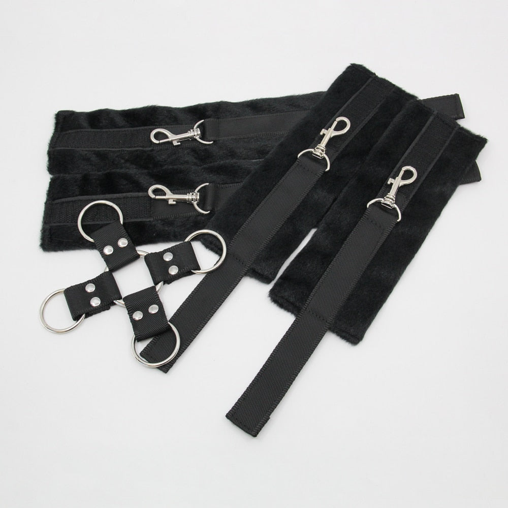 Berlin Baby Soft Furry BDSM Hog Tie Shackle Cuffs And Restraints