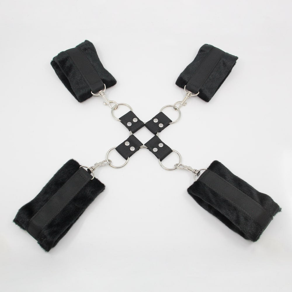 Berlin Baby Soft Furry BDSM Hog Tie Shackle Cuffs And Restraints