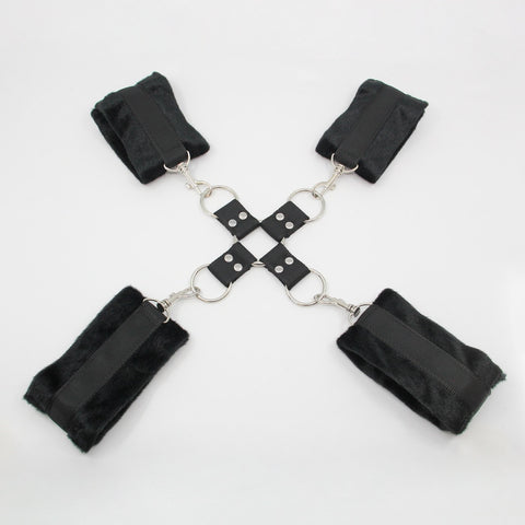 Berlin Baby PU Hog Tie Cross Shackle Piece - Cuffs And Restraints
