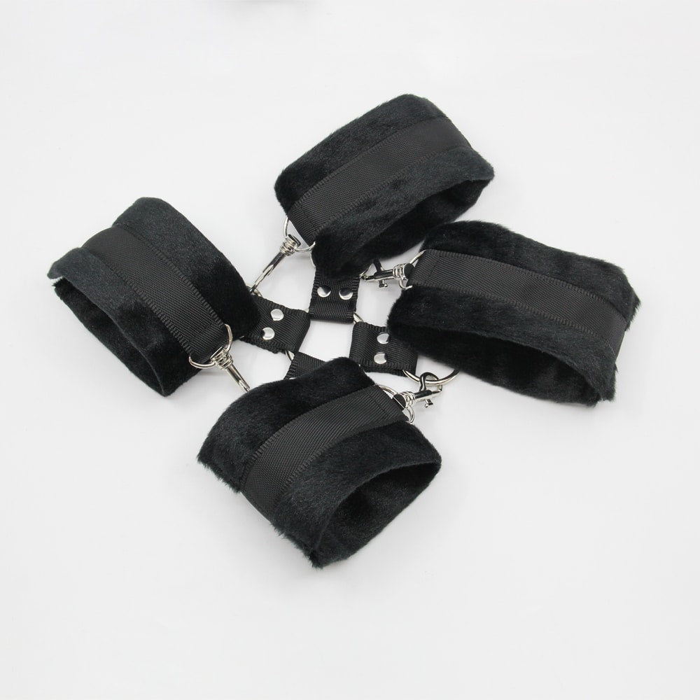 Berlin Baby Soft Furry BDSM Hog Tie Shackle Cuffs And Restraints