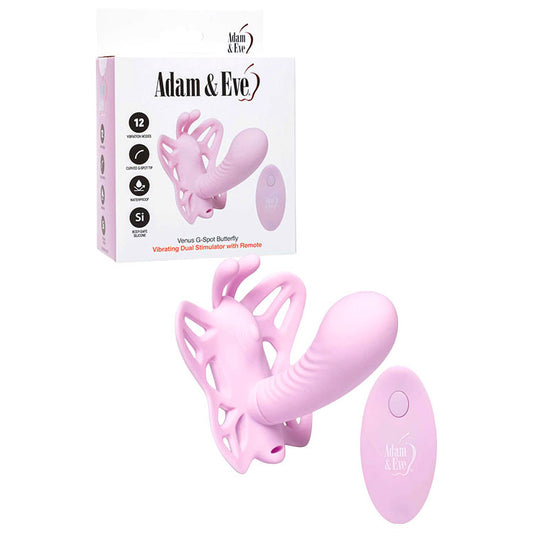 Adam & Eve VENUS G-SPOT BUTTERFLY Vibrator With Remote Pink Remote Control Vibrators