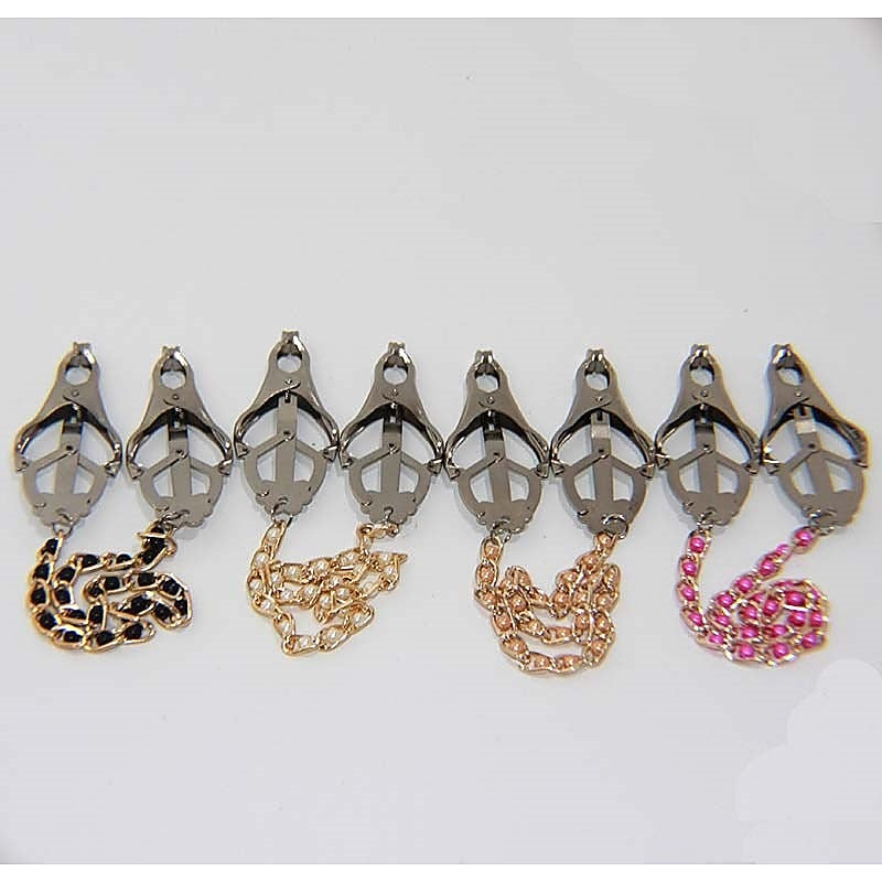 Premium Clover Clamps Pearls & Chain by BDStyle - Breast and Nipple Toys