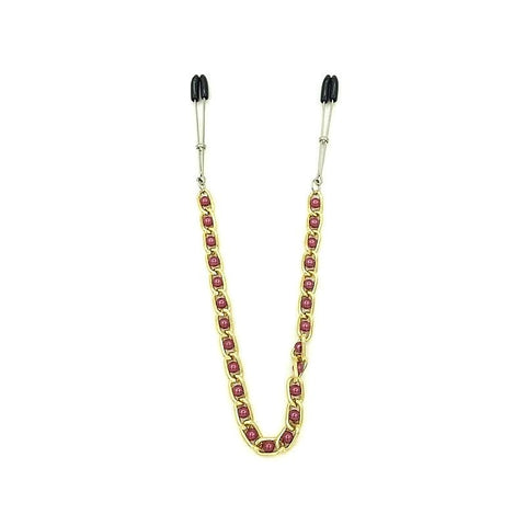 Tweezer Nipple Clamps with Connecting Chain by BDStyle - Breast and Nipple Toys