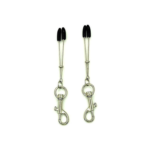 Tweezer Nipple Clamps with Snap Hook by BDStyle - Breast and Nipple Toys