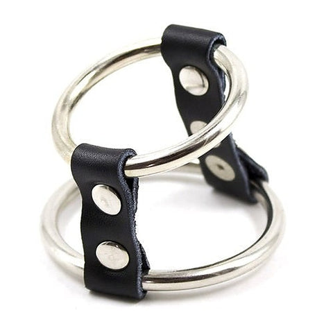 Strap and Steel Cock Ring and Ball Divider by BDStyle - Ball and Cock Toys