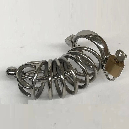 Instituted Cock Cage & Penis Plug Large - Male Chastity