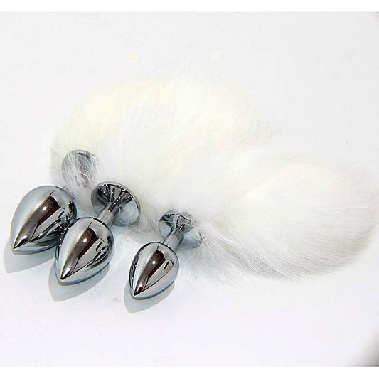 Kitten Tail Metal Butt Plug Silver - Steel Sex Toys