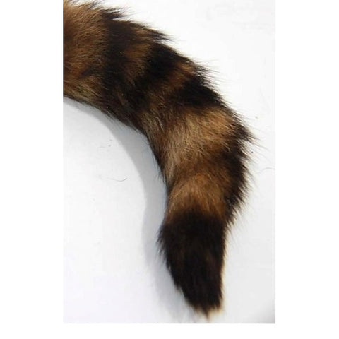 Brown Faux Fox Tail Silver Long Butt Plug by BDStyle - Steel Sex Toys