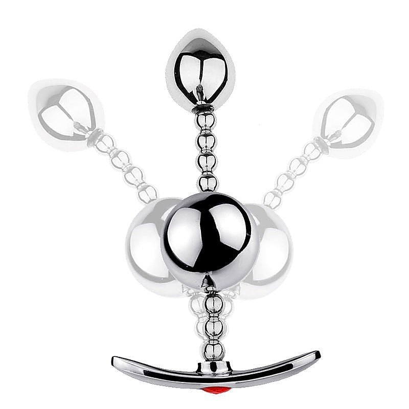 BDStyle Flexible Double-Ball Steel Butt Plug - Ergonomic Pleasure - Steel Sex Toys