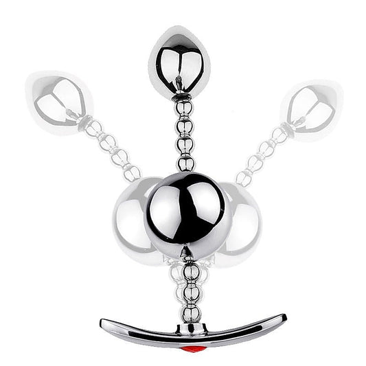 BDStyle Flexible Double-Ball Steel Butt Plug - Ergonomic Pleasure - Steel Sex Toys