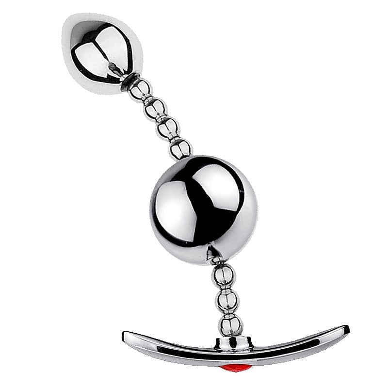 BDStyle Flexible Double-Ball Steel Butt Plug - Ergonomic Pleasure - Steel Sex Toys