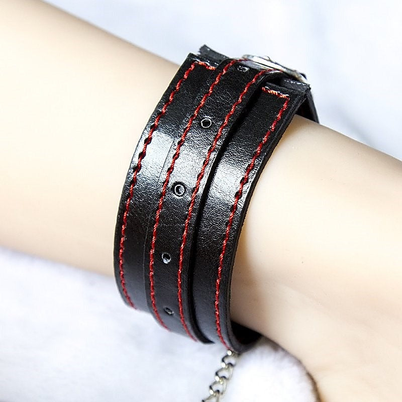 Class Single Rivet Adjustable BDSM Cuffs by BDStyle - Cuffs and Restraints