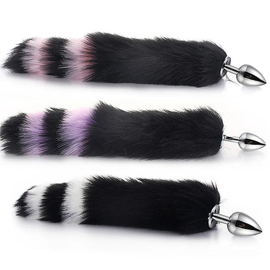 Vibrant 40cm artificial fur tail for visual allure and sensory delight. - Steel Sex Toys