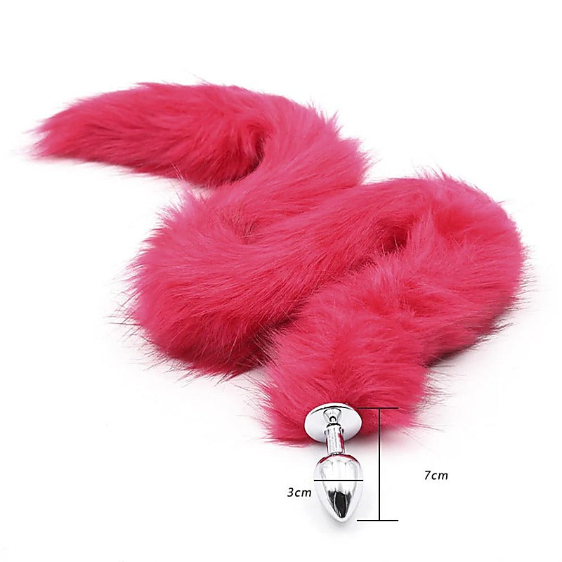 Lengthened Fox Tail Metal Anal Plug Large by BDStyle - Steel Sex Toys