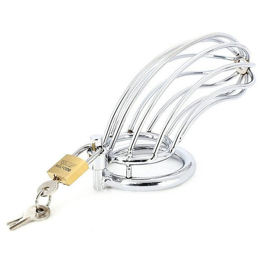 BDStyle Silver Caged Tiger Male Chastity Device - Male Chastity