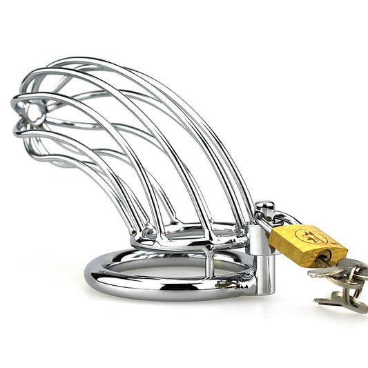 BDStyle Silver Caged Tiger Male Chastity Device - Male Chastity