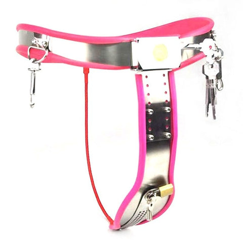 Medium Curve-T Premium Female Chastity Belt with Locking Cover - Female Chastity