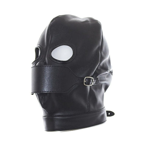 Leather Hood Full Mask Eyes & Mouth Detachable by BDStyle - Blindfolds And Masks