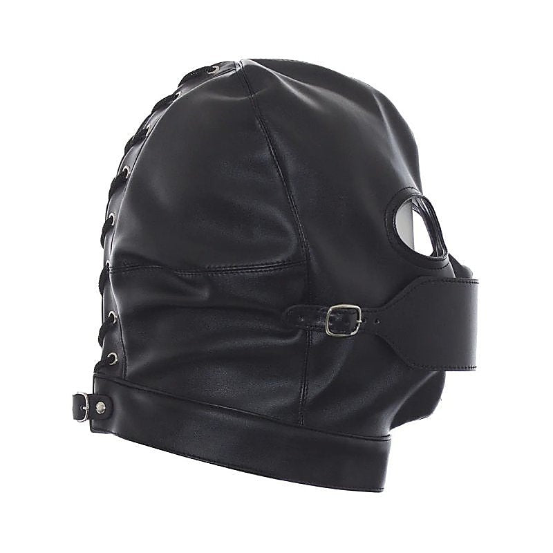 Leather Hood Full Mask Eyes & Mouth Detachable by BDStyle - Blindfolds And Masks