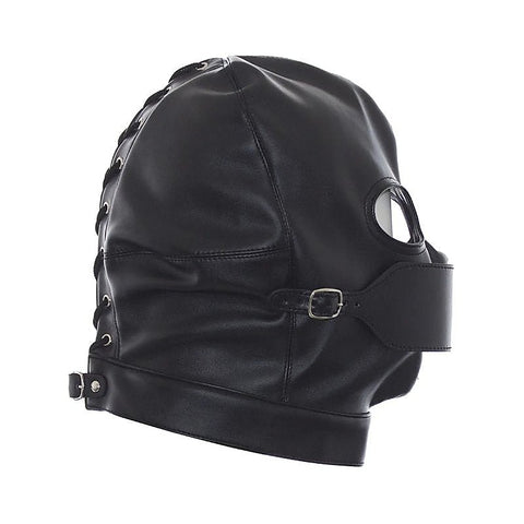 Leather Hood Full Mask Eyes & Mouth Detachable by BDStyle - Blindfolds And Masks