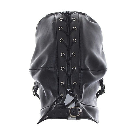 Leather Hood Full Mask Eyes & Mouth Detachable by BDStyle - Blindfolds And Masks