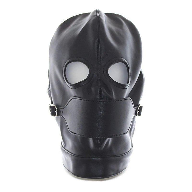 Leather Hood Full Mask Eyes & Mouth Detachable by BDStyle - Blindfolds And Masks