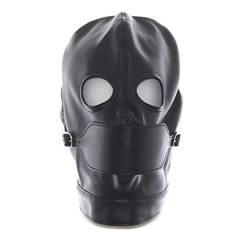 Leather Hood Full Mask Eyes & Mouth Detachable by BDStyle - Blindfolds And Masks