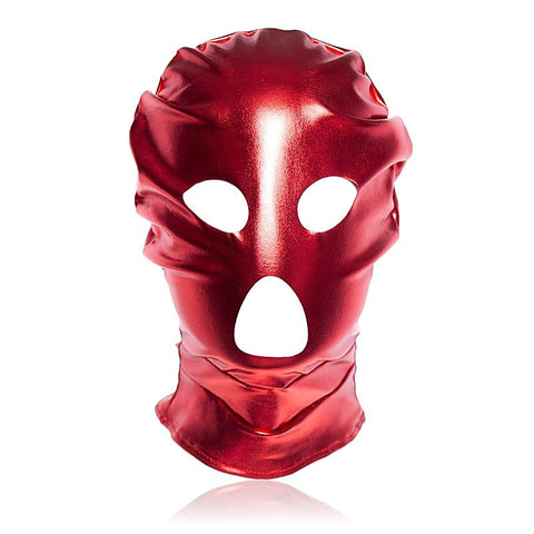 Patent Leather BDSM Hood with Open Mouth and Eyes by BDStyle - Bondage Hoods