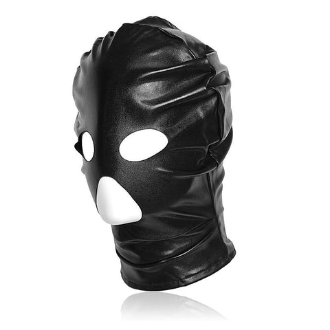 Patent Leather BDSM Hood with Open Mouth and Eyes by BDStyle - Bondage Hoods