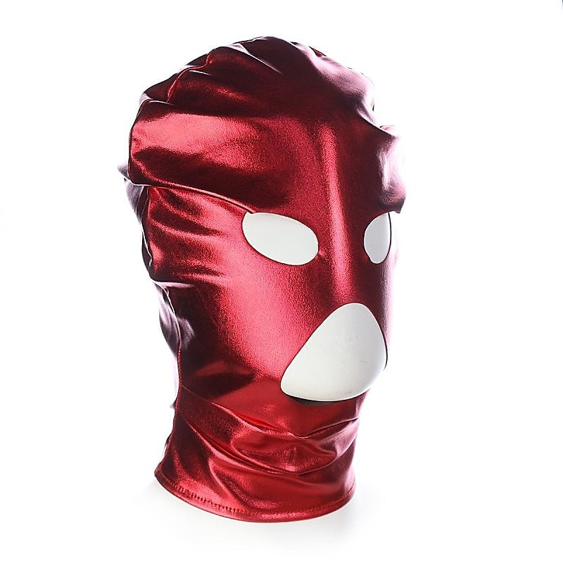 Patent Leather BDSM Hood with Open Mouth and Eyes by BDStyle - Bondage Hoods
