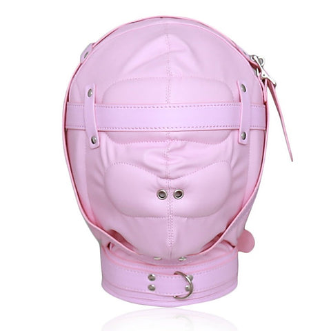 Premium Total Sensory Deprivation Bondage Leather Hood - Bondage Hoods