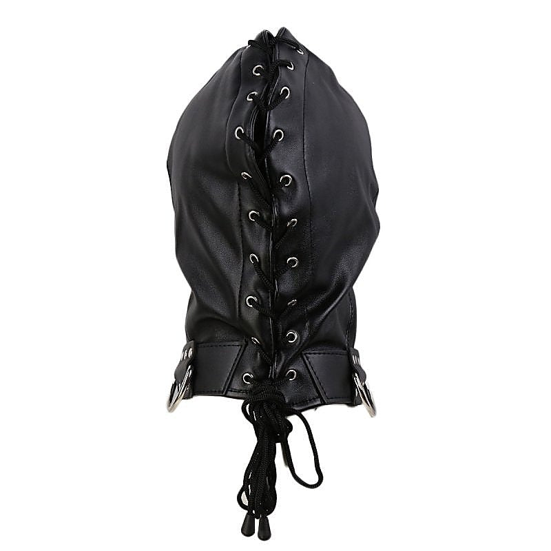 Gothic Black Bondage Play Hood by BDStyle - Bondage Hoods