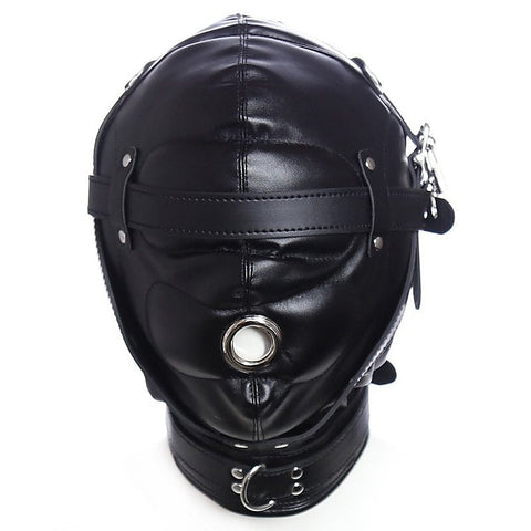 Blindfolded Bondage Hood With Mouth Hole by BDStyle - Bondage Hoods