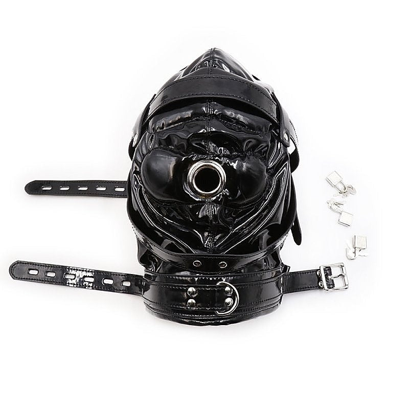 Blindfolded Bondage Hood With Mouth Hole by BDStyle - Bondage Hoods
