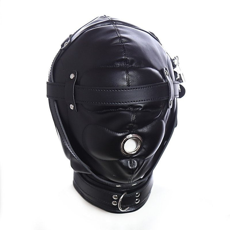 Blindfolded Bondage Hood With Mouth Hole by BDStyle - Bondage Hoods