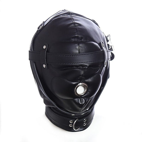 Blindfolded Bondage Hood With Mouth Hole by BDStyle - Bondage Hoods