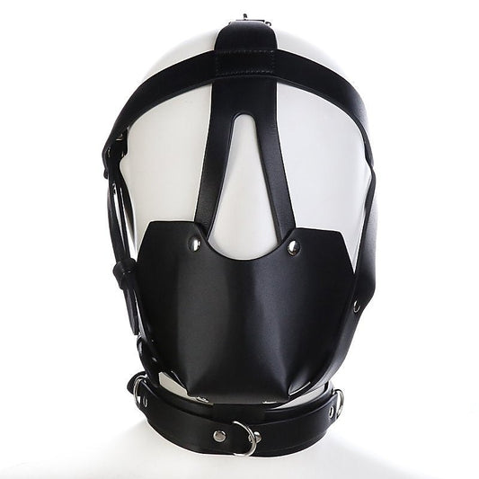 Faux Leather Bondage Harness Hood by BDStyle - Bondage Hoods