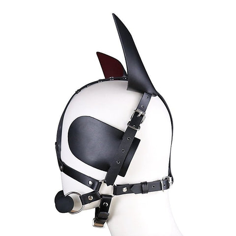 BDStyle Real Leather Dog Hoods With Bit Gag - Bondage Hoods