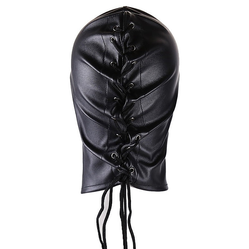 Faux Leather Frenulum Full Hood by BDStyle - Bondage Hoods
