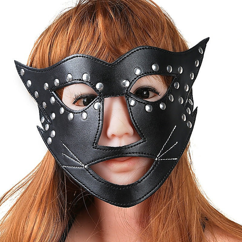 Premium Cat Face Mask with Beard by BDStyle - Blindfolds And Masks