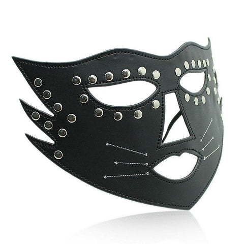 Premium Cat Face Mask with Beard by BDStyle - Blindfolds And Masks