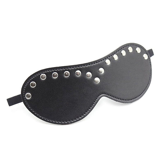 BDStyle Leather Blindfold Silver Stud - Blindfolds And Masks