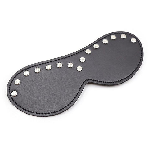 Leather Blindfold Silver Stud by BDStyle - Blindfolds And Masks