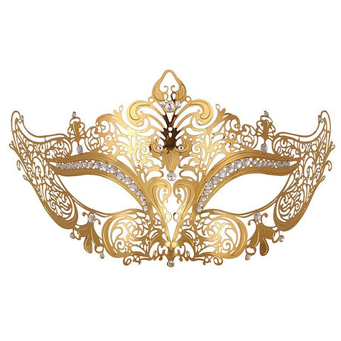 Premium Golden Diamante Metal Mask by BDStyle - Blindfolds And Masks