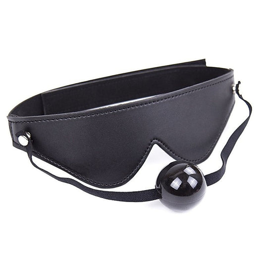 BDStyle Velcro Strap Blindfold With Ball Gag - Blindfolds And Masks