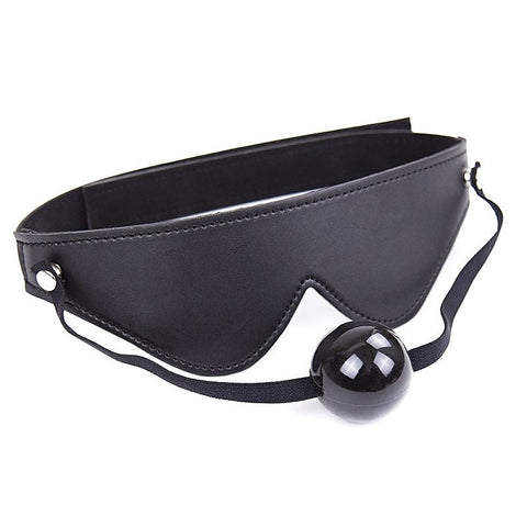 Velcro Strap Blindfold With Ball Gag by BDStyle - Blindfolds And Masks