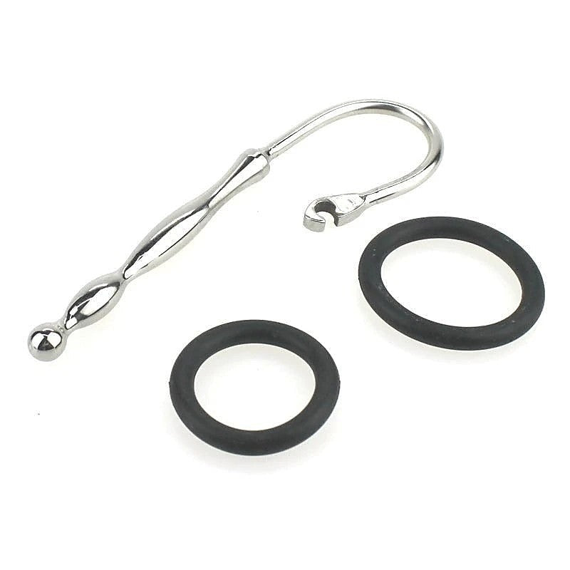 Wavey Quatro Penis Plug With Rubber Glans Ring by BDStyle - Penis Plugs
