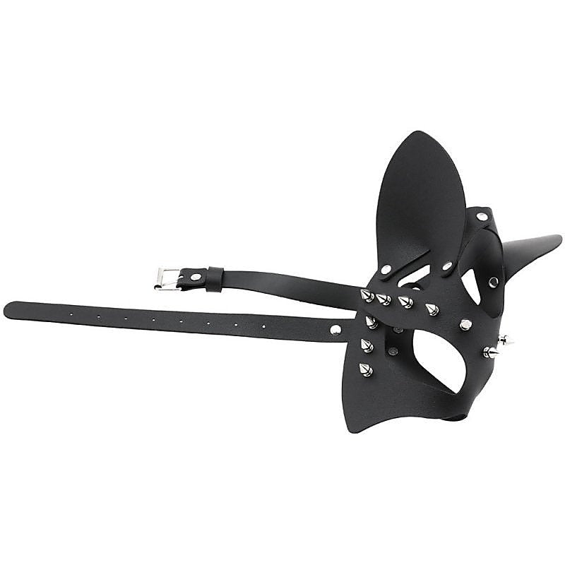 BDStyle Faux Leather Rivet Spike Mask - Blindfolds And Masks