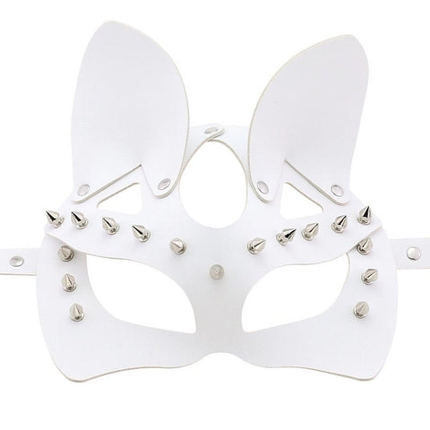 BDStyle Faux Leather Rivet Spike Mask - Blindfolds And Masks