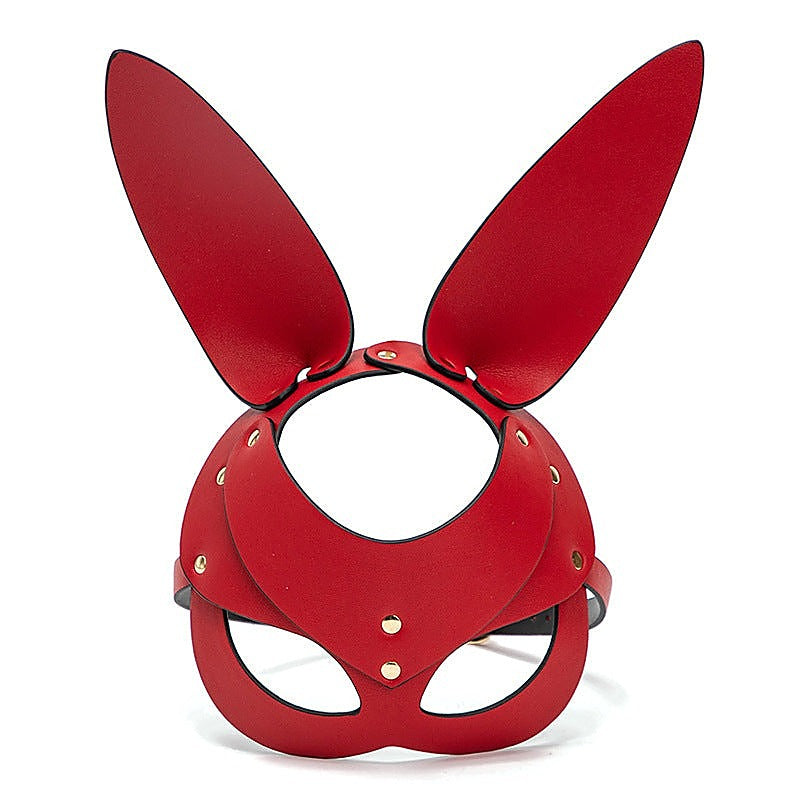BDStyle Punk Gothic Cosplay Women Leather Bunny Ears Mask - Blindfolds And Masks